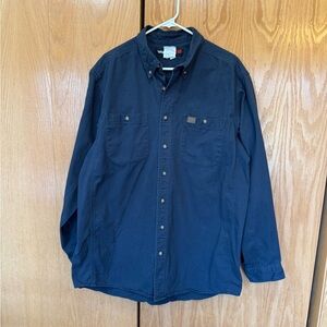 Navy Blue Wrangler Button-Up Shirt